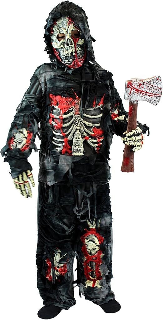 3T Spooktacular Creations Kids Scary Zombie Costume Mask, Gloves, Pants, Shirt