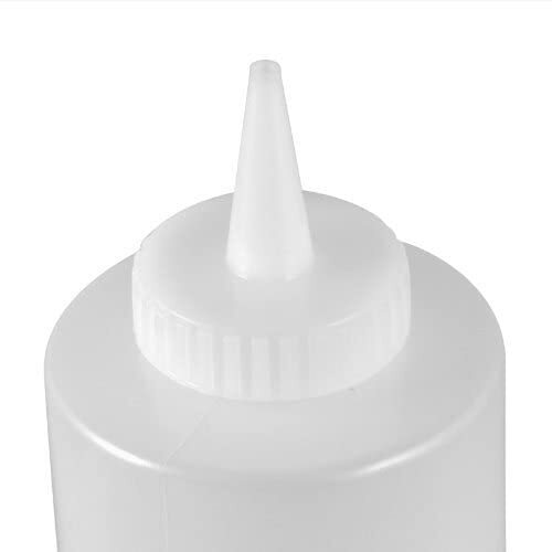 6 PK 12oz Clear Plastic Squeeze Bottle Condiment Dispenser Ketchup Mustard Mayo