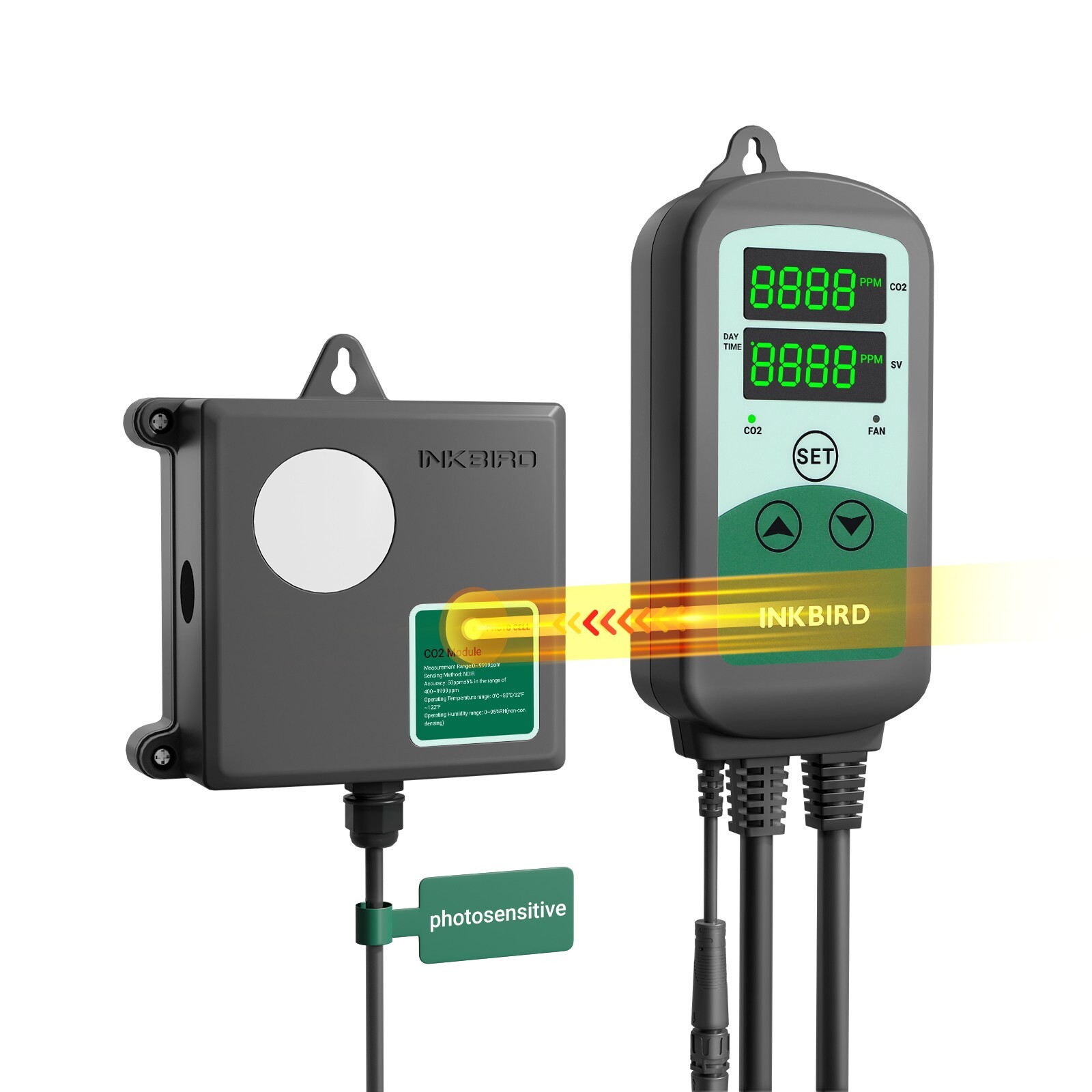 INKBIRD CO2 Controller Carbon Dioxide Built-in Photo Sensor 3 Running Modes 120V