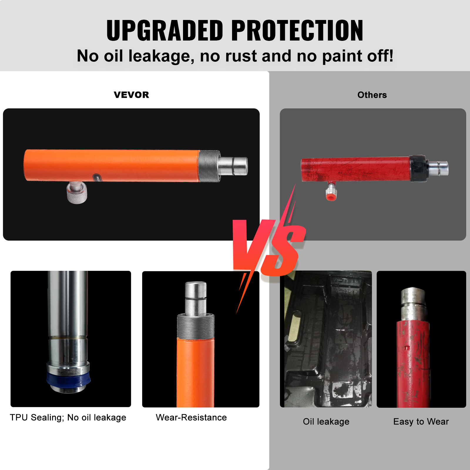 VEVOR 4 Ton Porta Power Hydraulic Jack Air Pump Lift Ram Body Frame Repair Kits