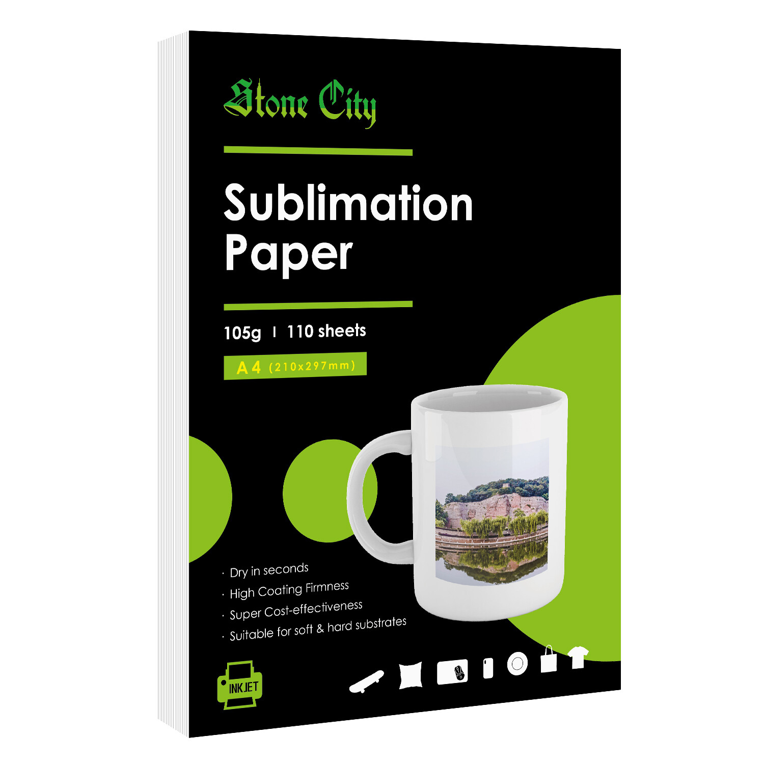 Bundle 110 Sheets Sublimation Paper A4 8.3x11.7 + Sublimation Ink Epson Printer