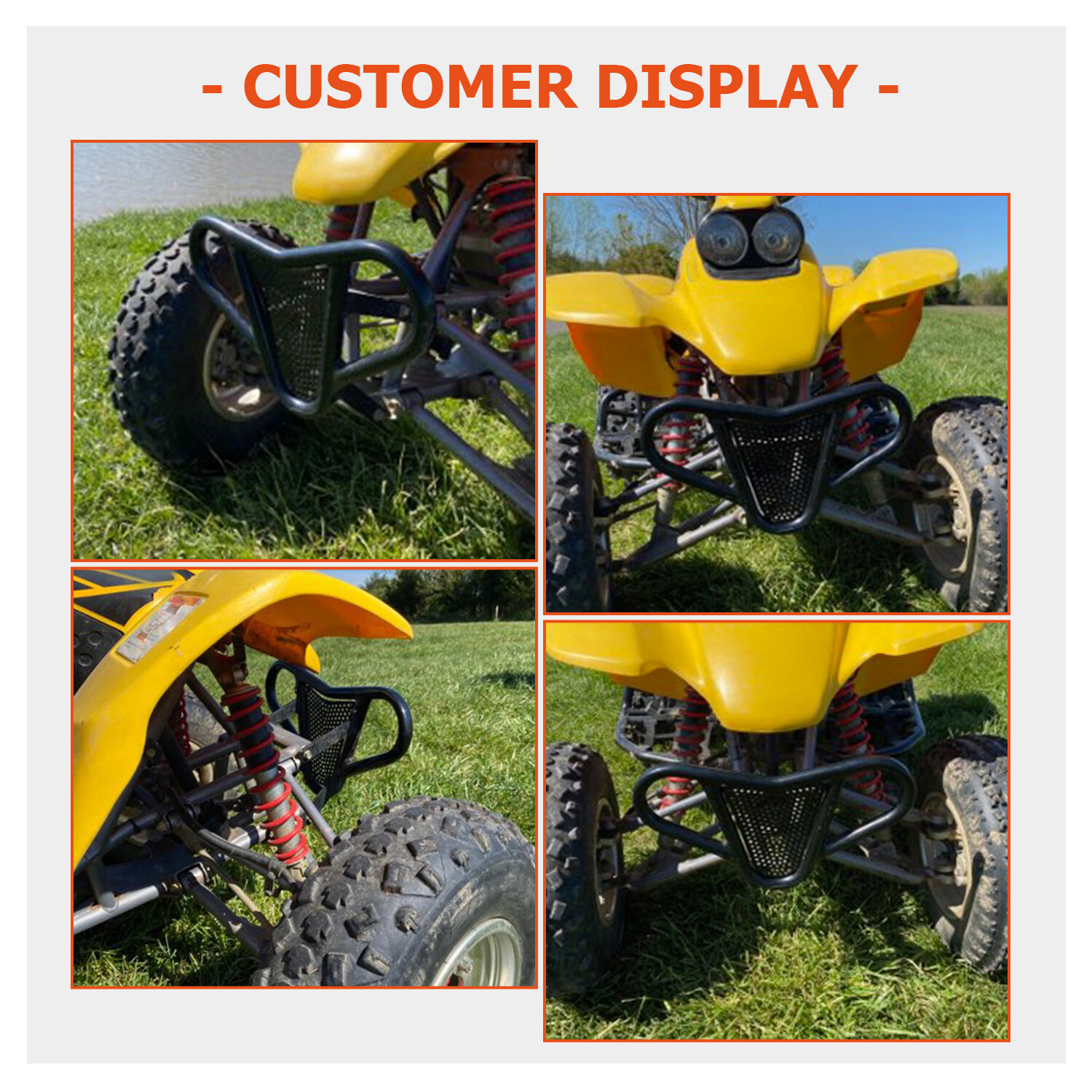 KOJEM For LTZ 400/KFX 400/DVX 400 Arctic Cat Kawasaki Suzuki Front Bumper Black