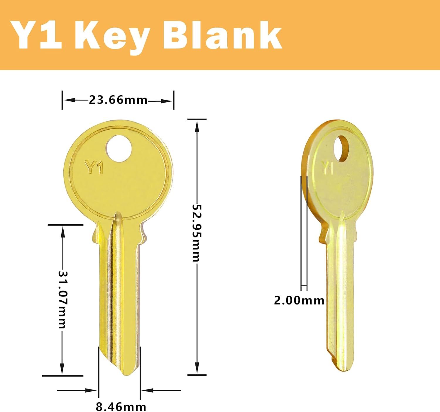 100PCS YA1 (Y1) BRASS Key Blanks Keys Master 5Pin YA1 Padlock Key Blanks