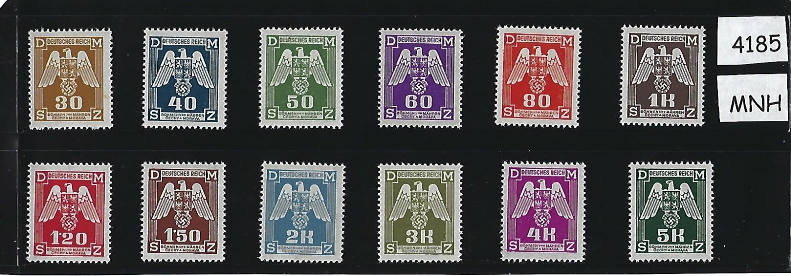 MNH stamp set Complete  O13-O24 / WWII German Occupation / Third Reich Officials