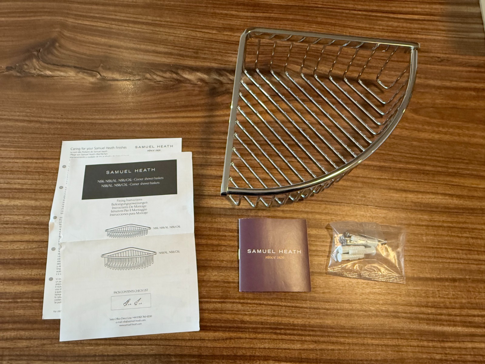 Samuel Heath N158 Extra Large Corner Shower Basket Polished Chrome - New