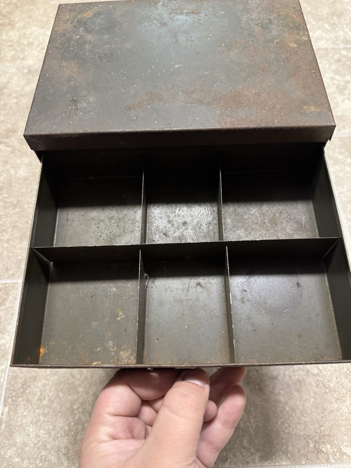 Antique Watchmakers Cabinet Metal Apothecary Industrial Multi 4 Drawer Jewlery