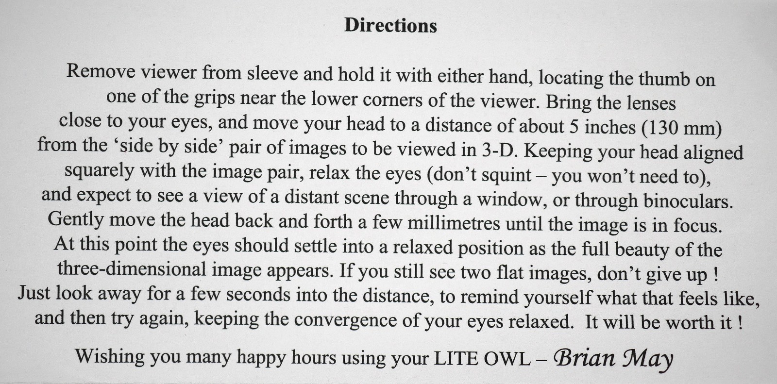 Lite OWL Stereoscope 3D print photo viewer by Brian May