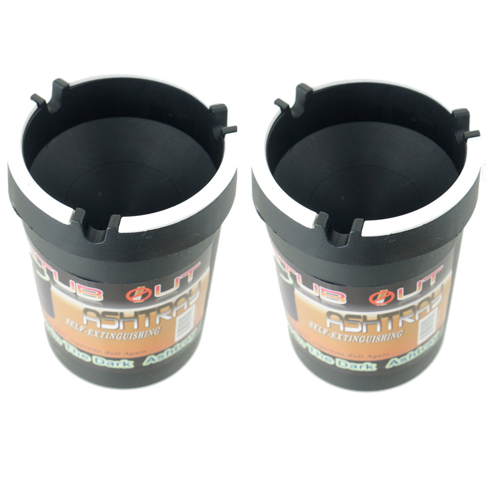 2 Pack Glow in the Dark Cup Style Car Auto Self Extinguishing Ashtray Cup Holder