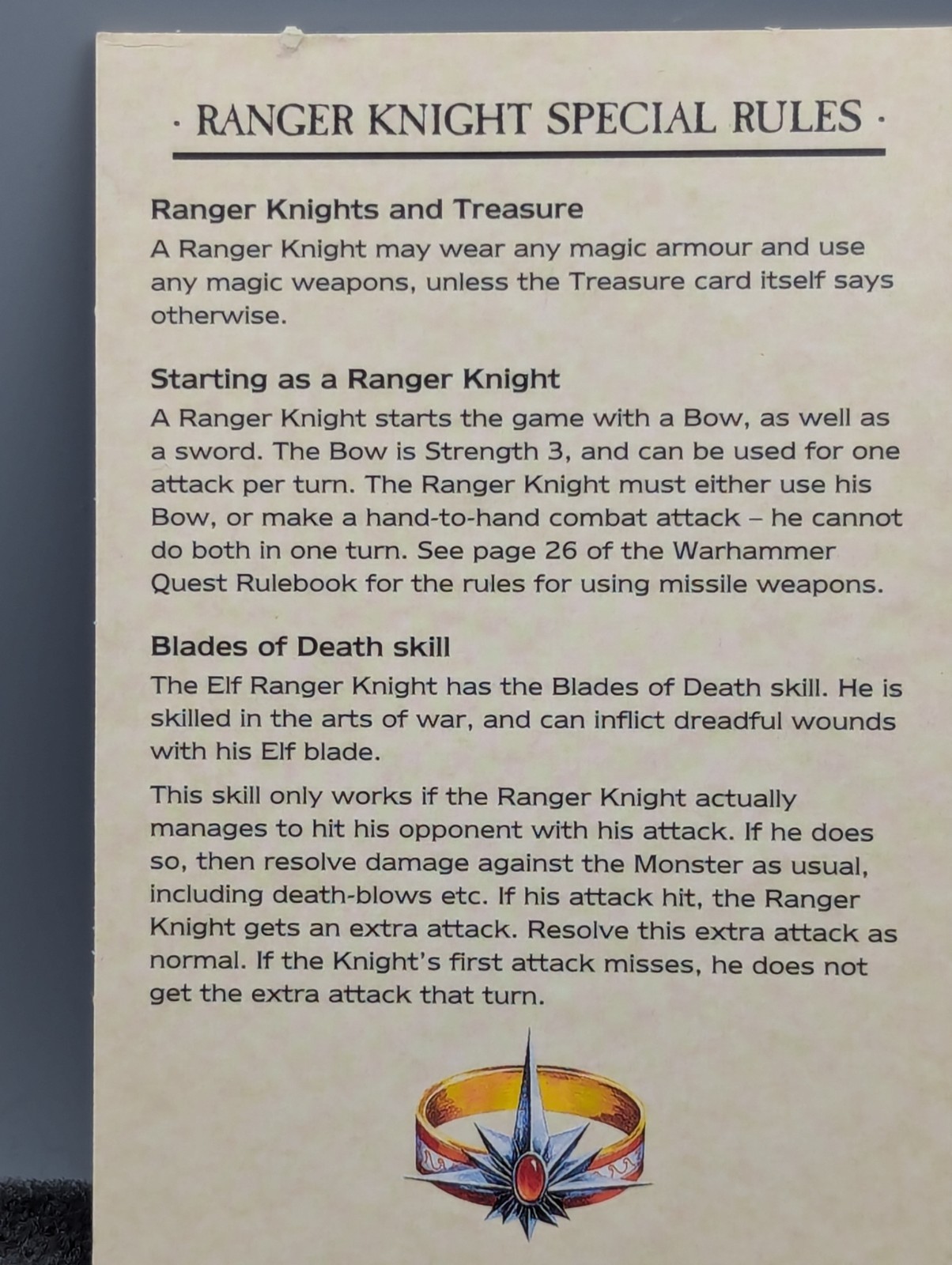 READ Warhammer Quest Warrior Pack - Elf Ranger - OOP Complete CIB