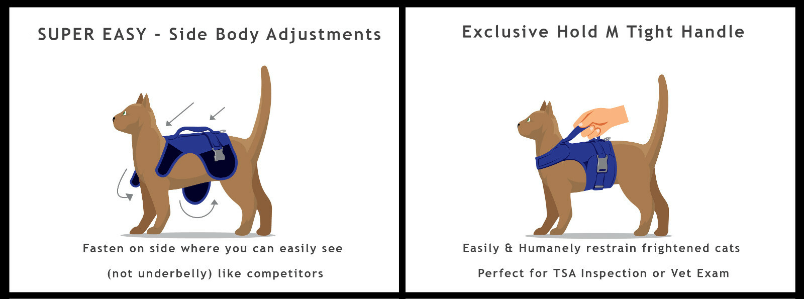 TSA Fast Pass (Hold M Tight) Travel Harness Leash - size SMALL/MEDIUM