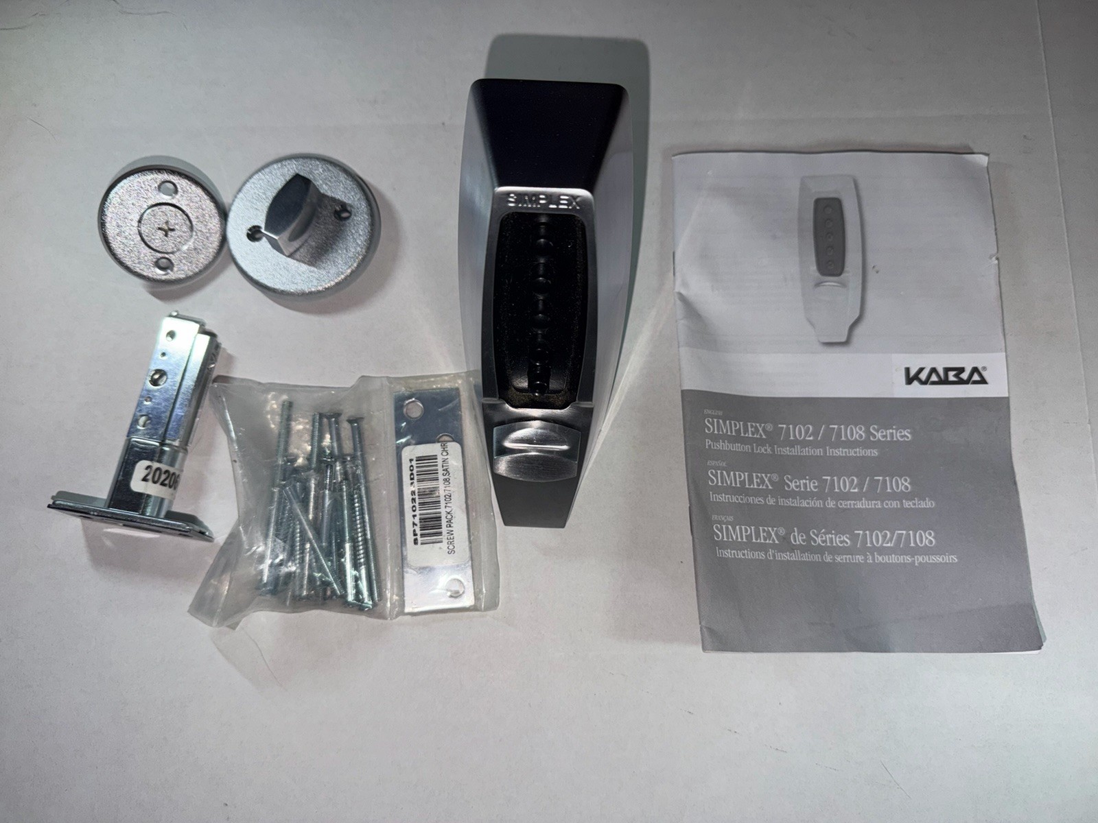 Kaba Simplex 7108-26D-41 Commercial Keyless Deadlocking Latch-Satin Chrome