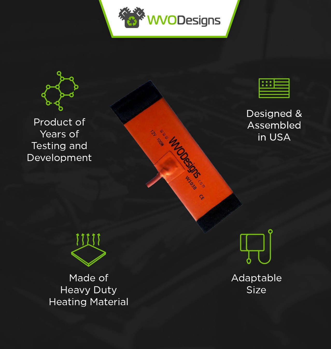 Fuel Filter Heater Wrap 100W 12V - Small