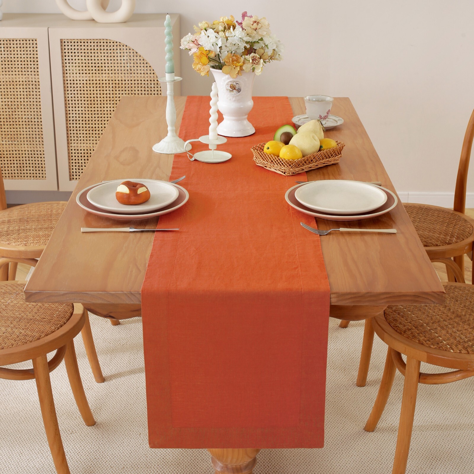 Premium French Linen Table Runner for Dining, Weddings, and Special Occasions