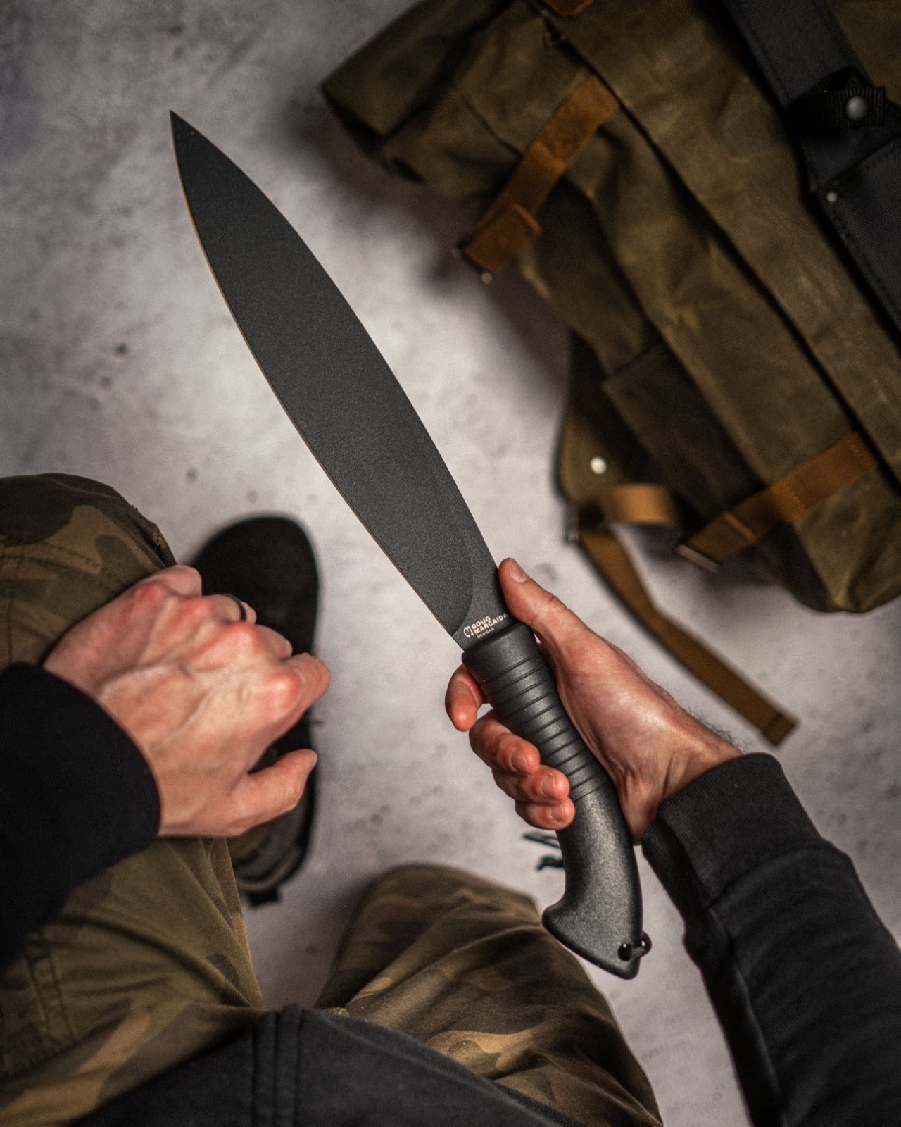 BattlSpear Fixed Blade Machete Hunting Survival Knife by Doug Marcaida