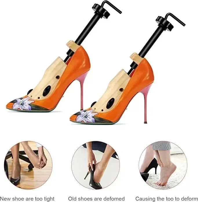 2-Way Wooden Adjustable Shoe Stretcher Expander Men Women Boot Size US 5-13