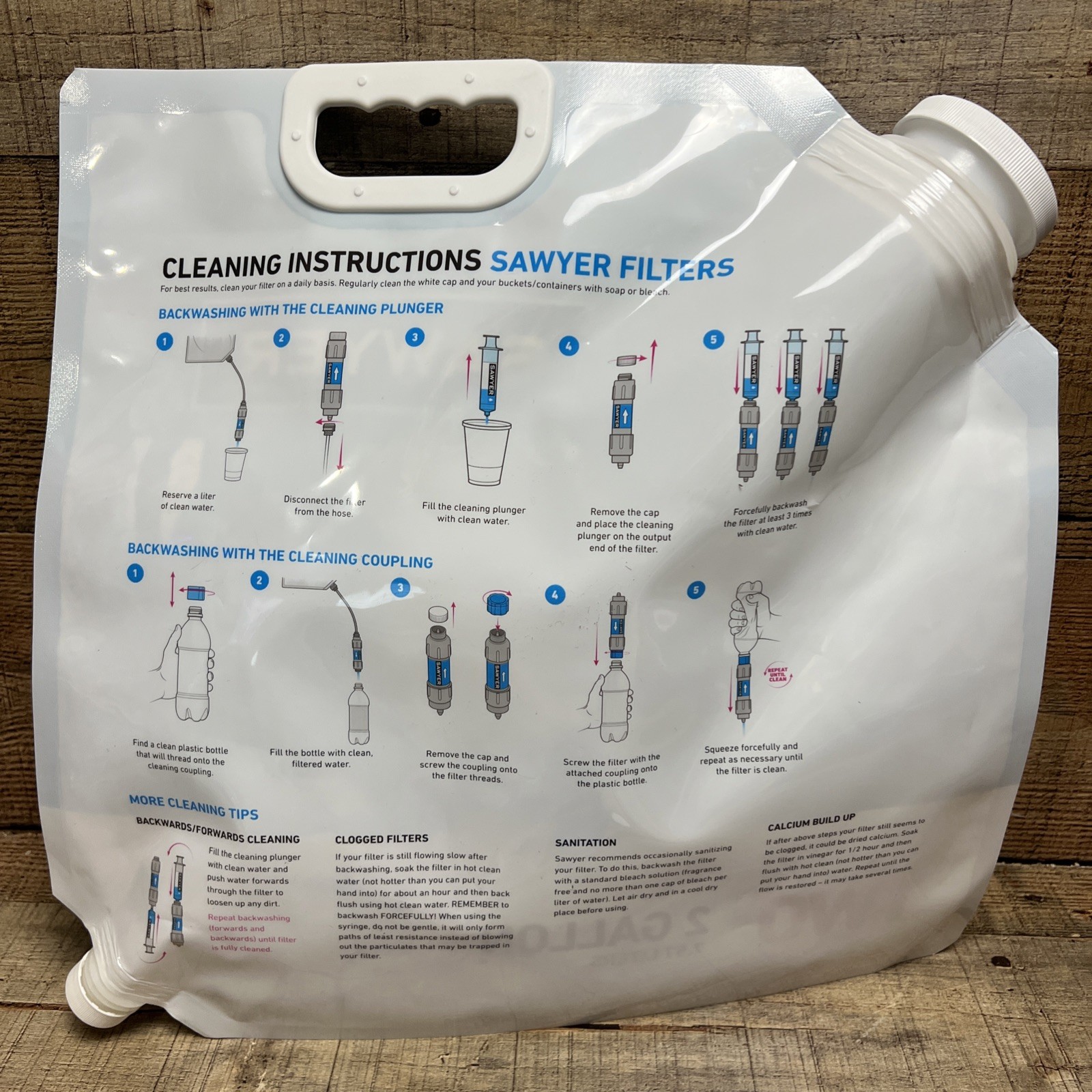 Sawyer 2 Gallon Gravity Water Filtration System Camping Emergency Kit