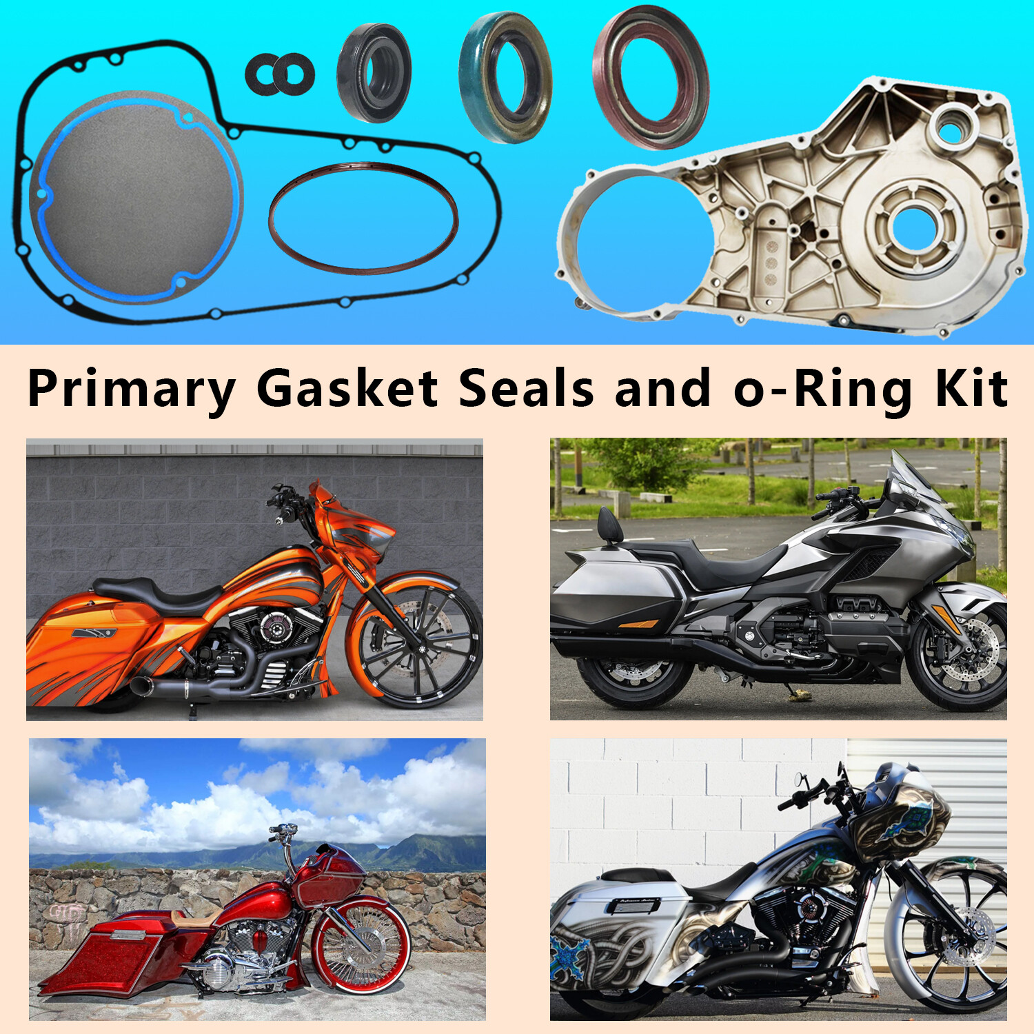 Primary Gasket Kit for Harley-Davidson Electra Glide Ultra Classic FLHT 1985-93
