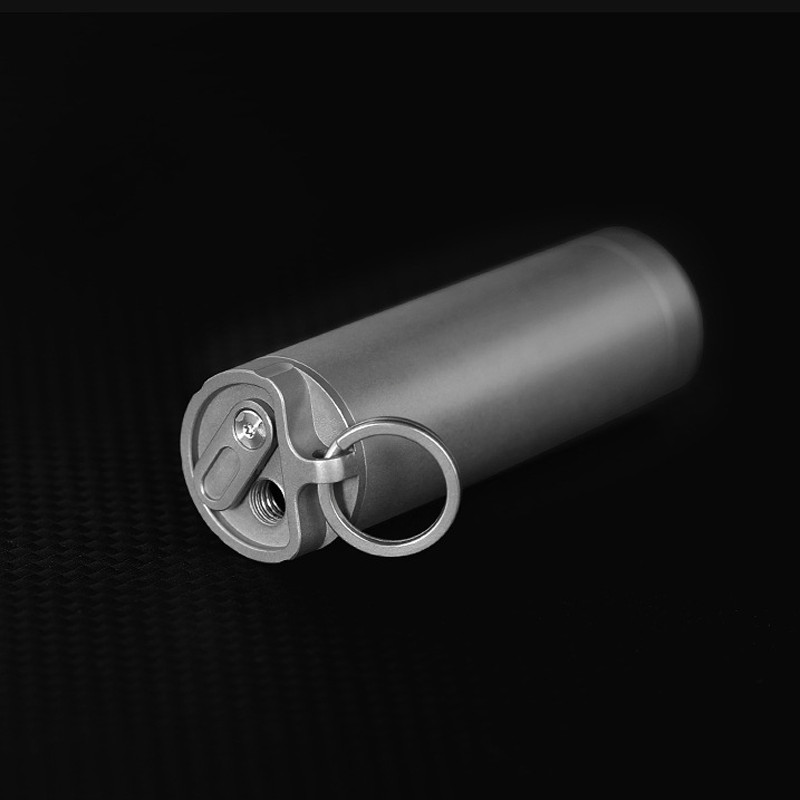 Waterproof Titanium Medication Pill Container Box Bottle Case Keychain Holder