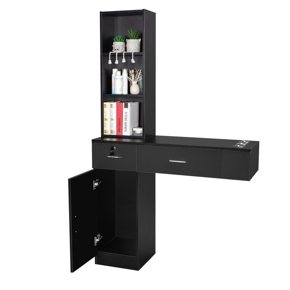 Barber Station, Wall Mount Salon Station for Hair Stylist Salon Spa Cabinets