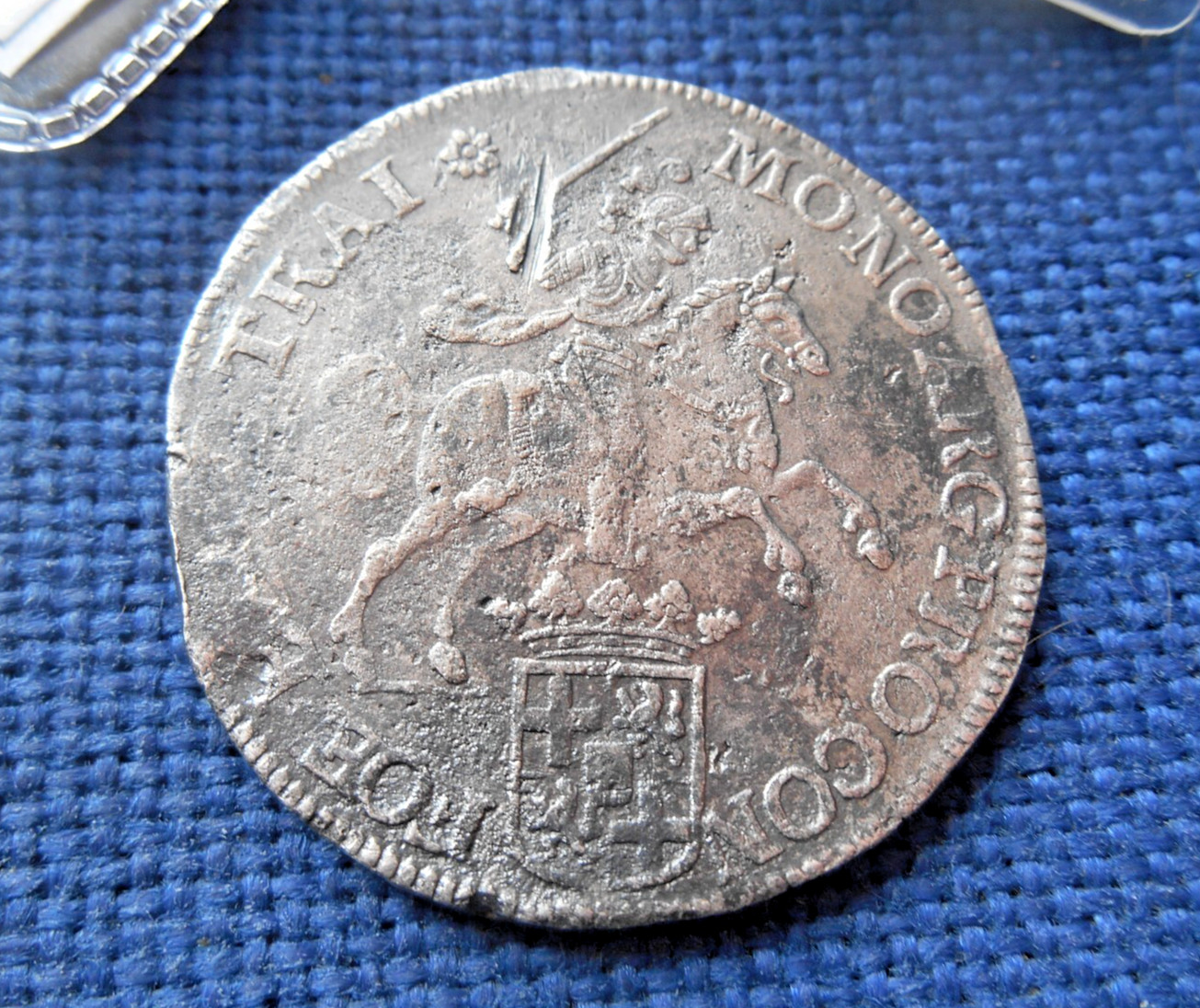 SHIPWRECK treasure SILVER RIDER DUCATON coin DE LIEFDE wreck 1711 VOC Dutch !!