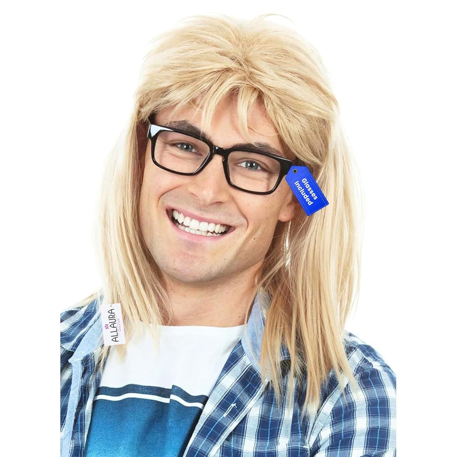 Waynes World Duo Wig Costume Garth & Wayne Cosplay NWT