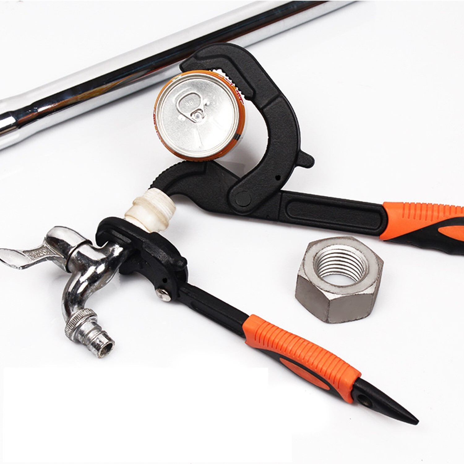 2pcs Multi-function Magic Wrench Self-Adjusting Spanner Power Grip Pipe Wrench