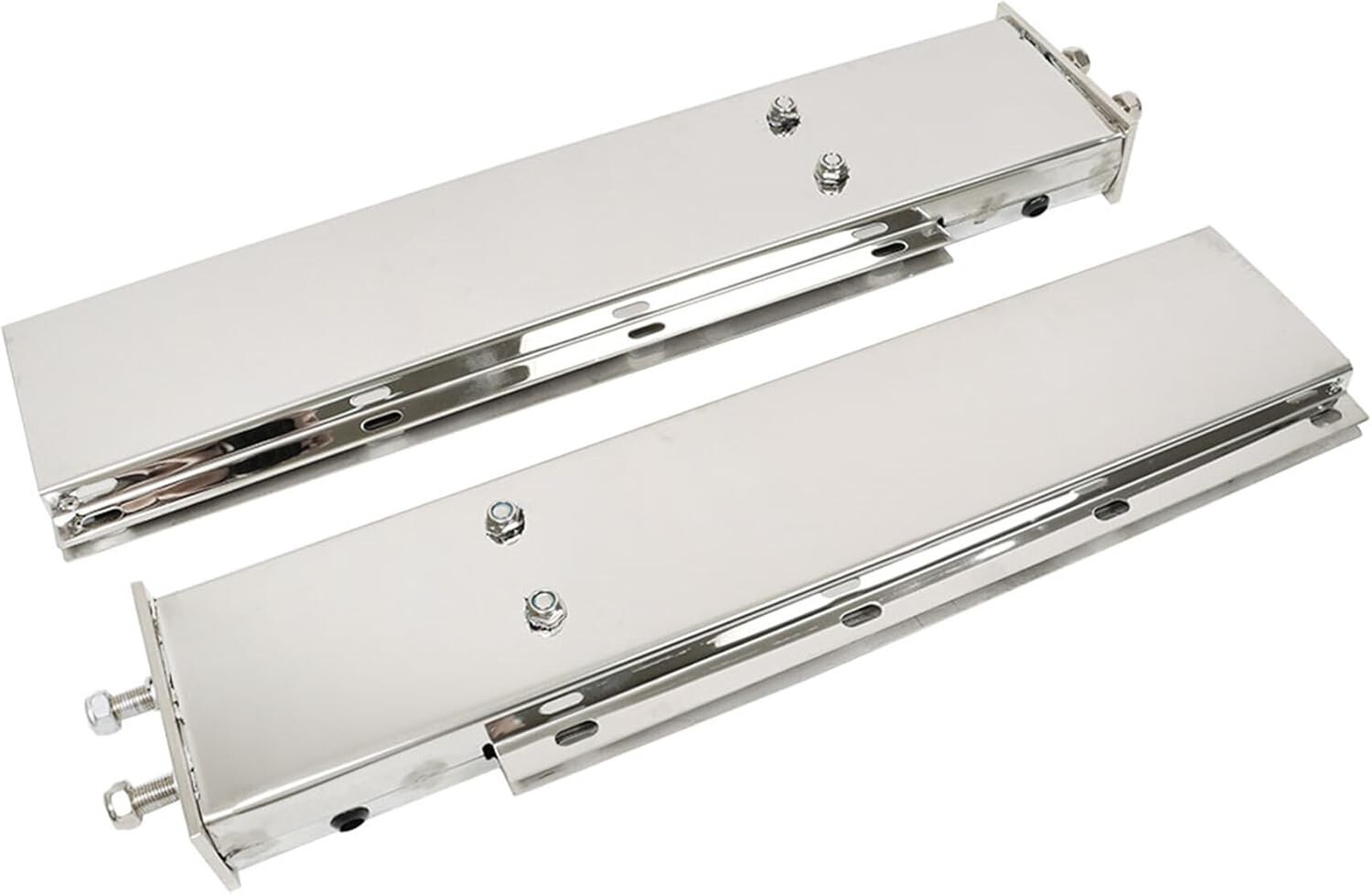 30'' Straight Stainless Mud Flap Hangers w/ 4'' Light Cutouts for Semi Trucks