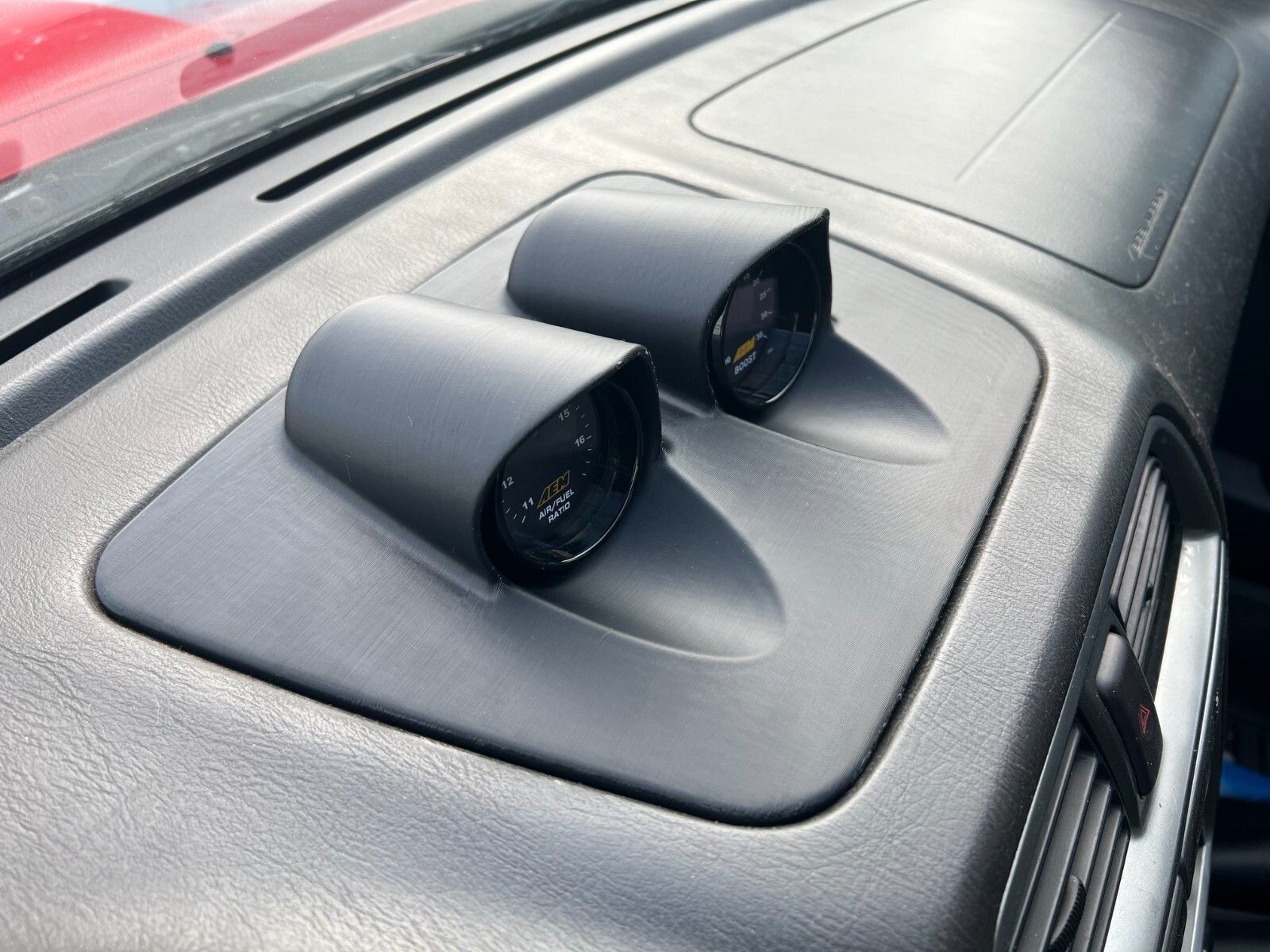 DUAL CENTER GAUGE PODS -2002-2007 Subaru WRX STI Impreza Gauge Pods - ABS Black