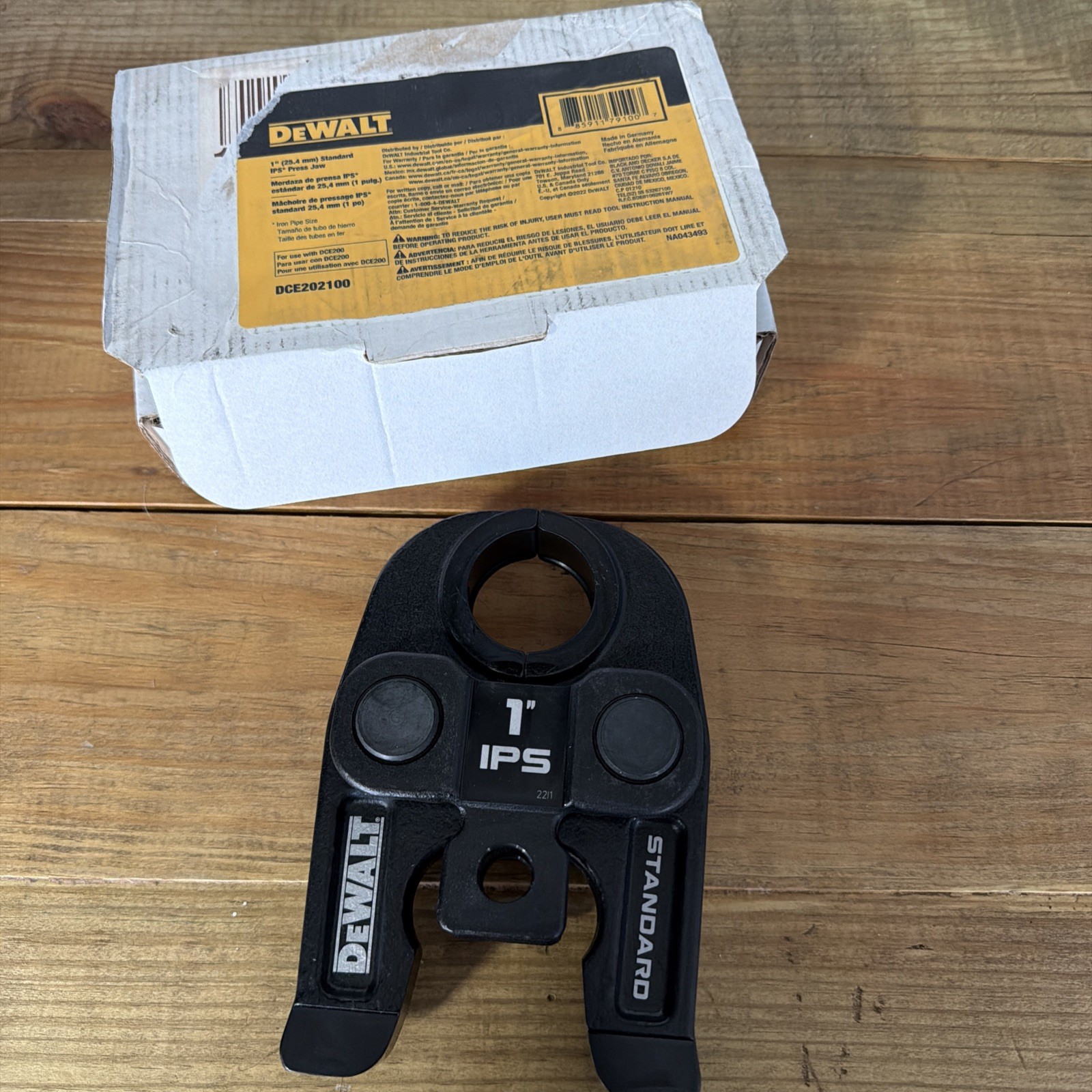 DEWALT DCE202100 1" STANDARD IPS PRESS JAW TOOL FOR PRESSING CARBON STEEL PIPE