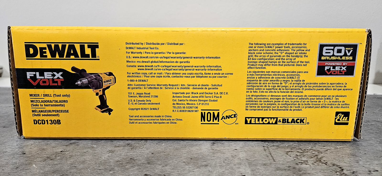 NEW! DeWalt 60V Max FlexVolt Mixer / Drill w/ E-Clutch System DCD130B