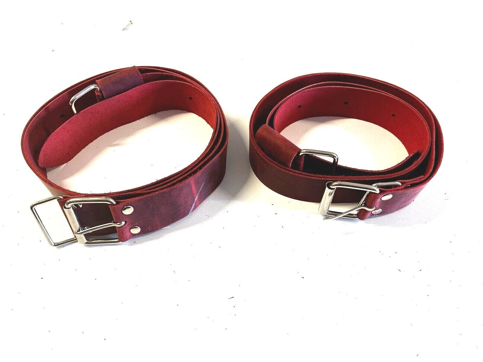 Genuine Leather Luggage Rack Straps Trunk rack straps for Vintage Cars Red