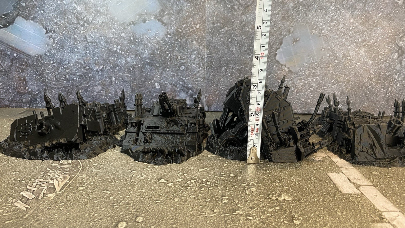 Tabletop Terrain - Wrecked Tanks - Warhammer 40K/ Fantasy Compatible - Lot of 6