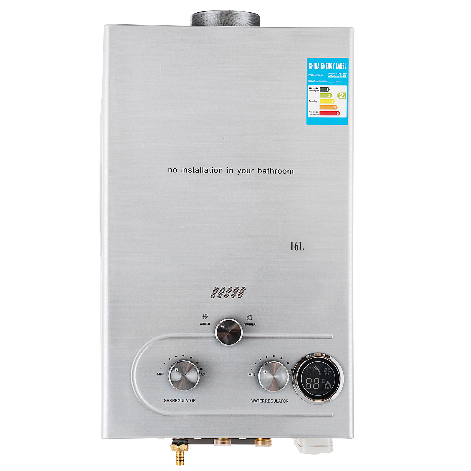 16L 4GPM Tankless Natural /Propane Gas Hot Water Heater On-Demand Instant Boiler