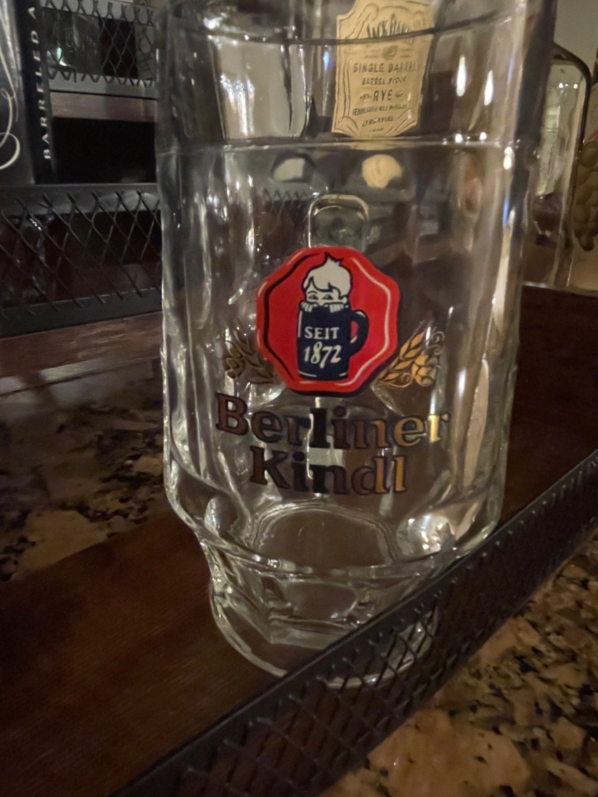 Berliner Kindl 0.4L Dimple German Glass Beer Mug Berlin Germany Brewery