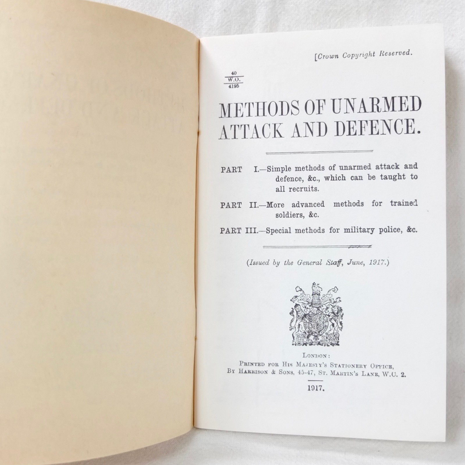 WW1 1917 UNARMED COMBAT Manual ATTACK AND DEFENCE British Army Training Handbook