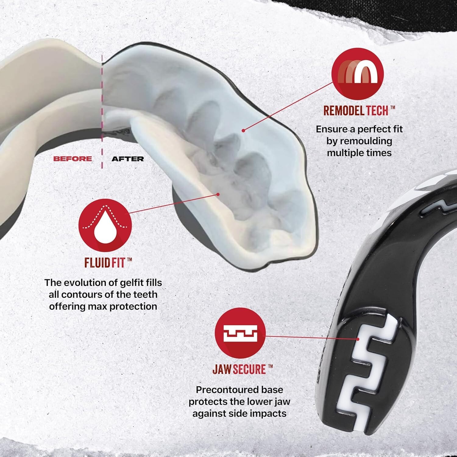 SafeJawz EXTRO Sports Mouthguard Dual Layer Premium Mouth Guard with Case