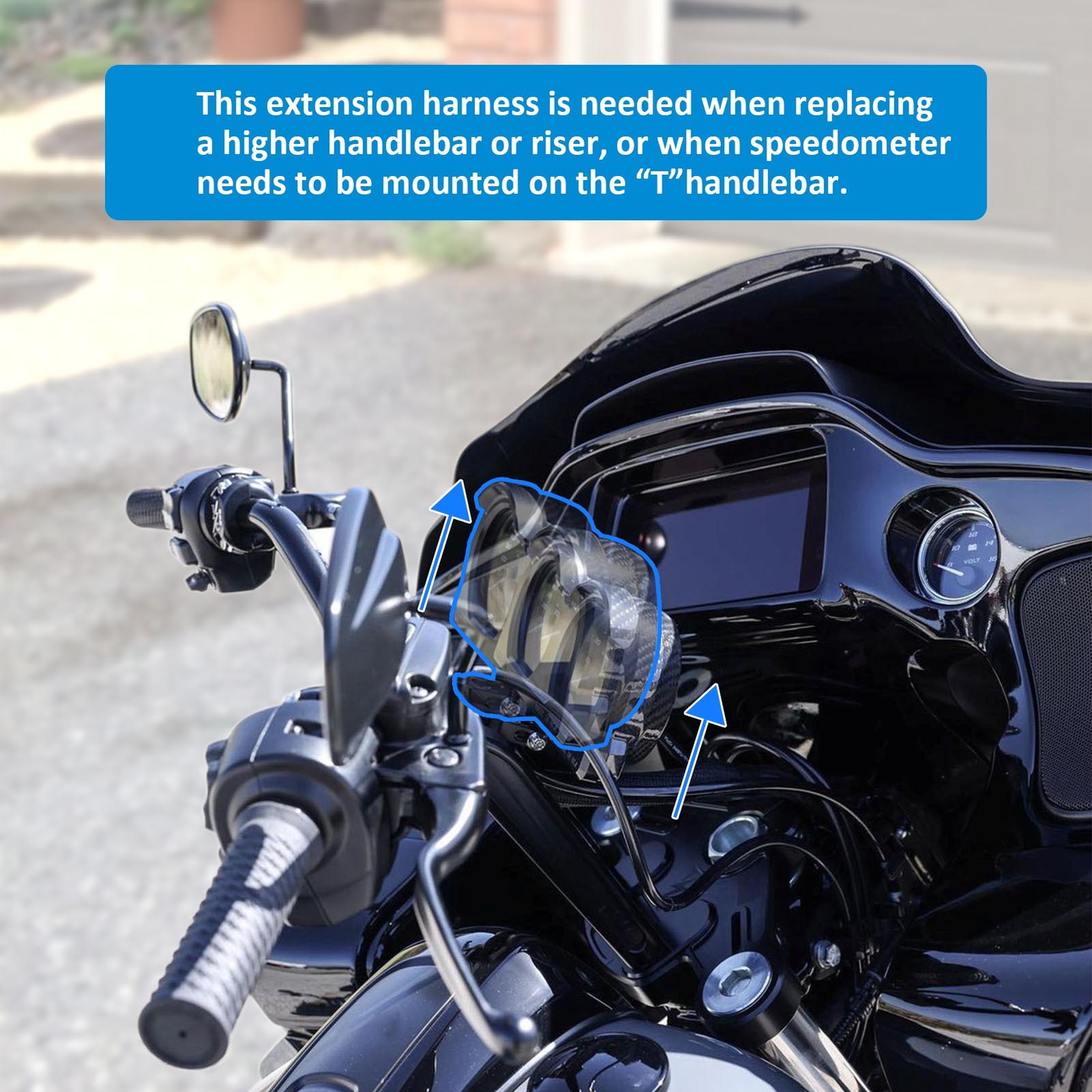 20” Speedometer Instrument Extension Harness Fit For Harley Road Glide 2015-2023