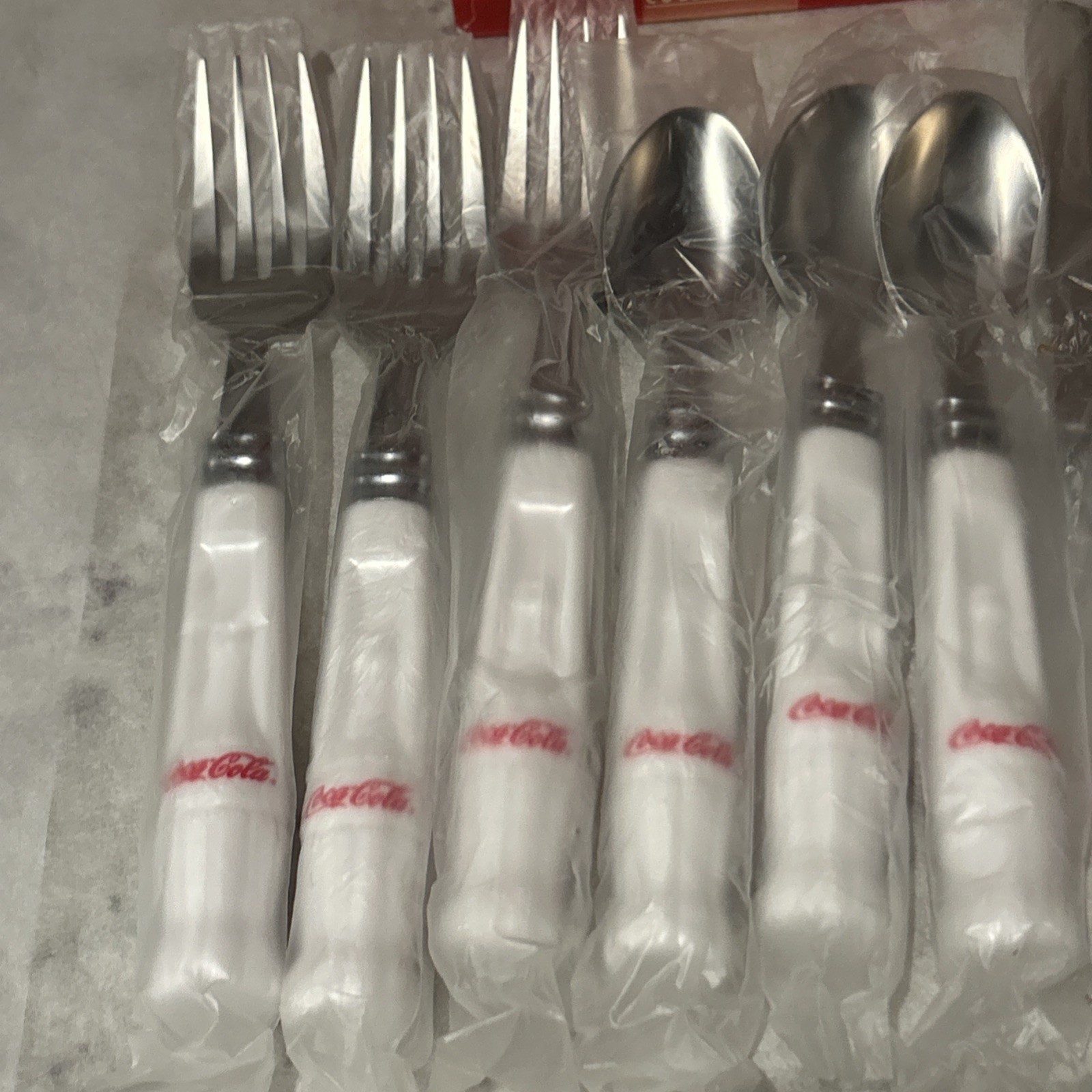 Coca-Cola 12-Piece Flatware Set Bottle Handle Collectible NOS By Gibson