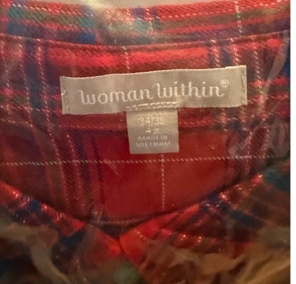 Woman Within Plus Size 4X Classic Flannel Shirt Various Colors