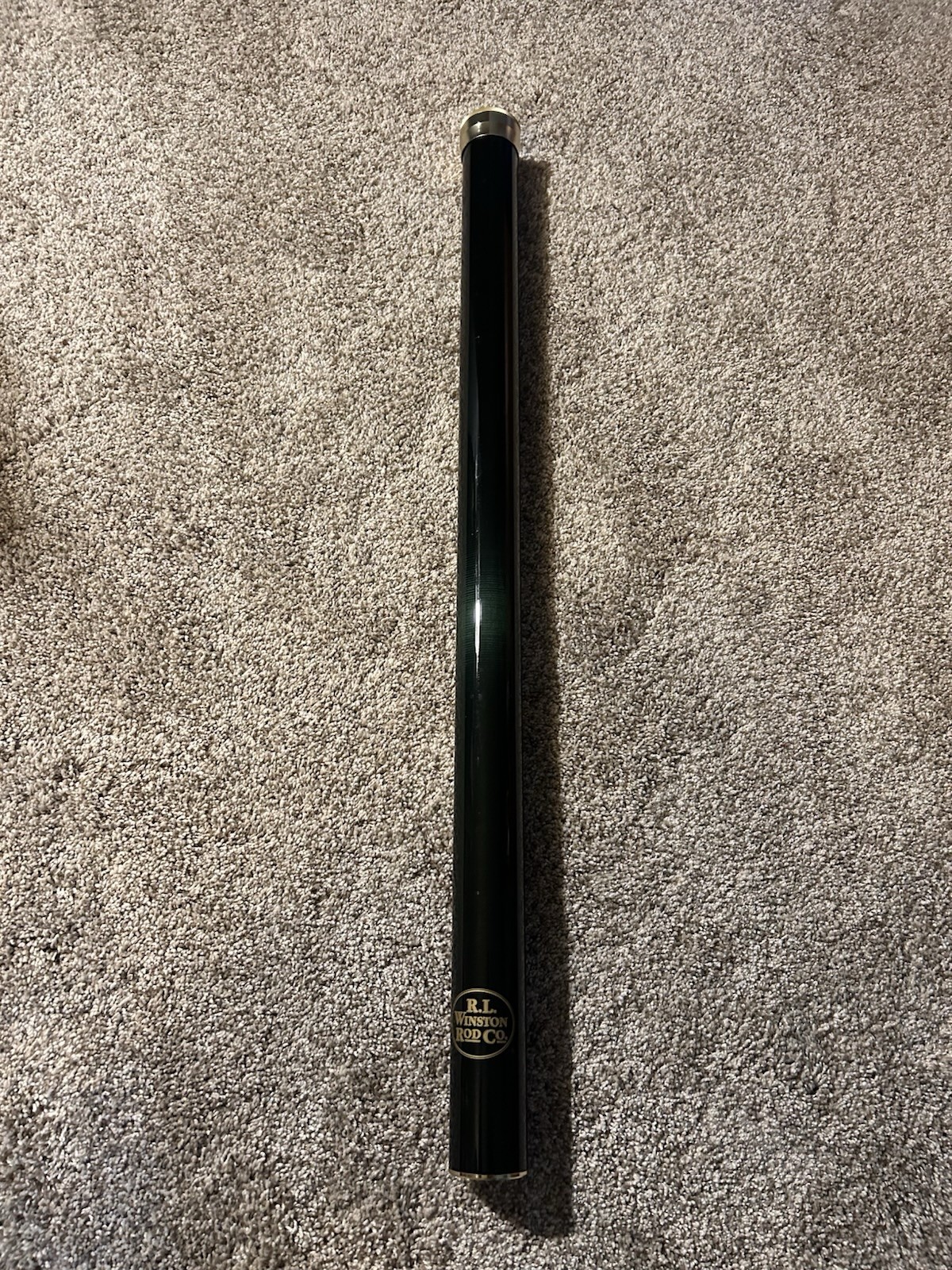 R.L. Winston Rod Co. TUBE And SOCK ONLY Green Metal Case 9’. 6” 6wt Fly Rod