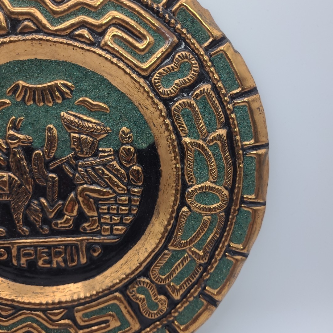 Vintage PERU Hand Wrought Copper Wall Hanging