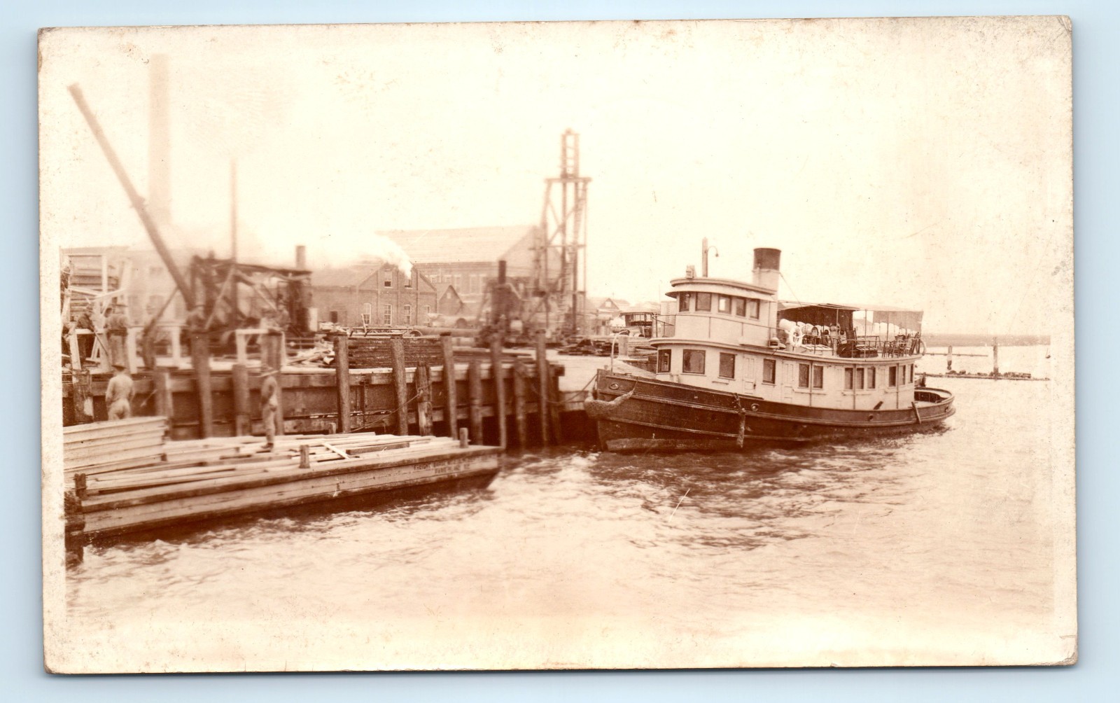 WWI Marine Navy Tug Boat Port Royal SC Real Photo Postcard RPPC USMC