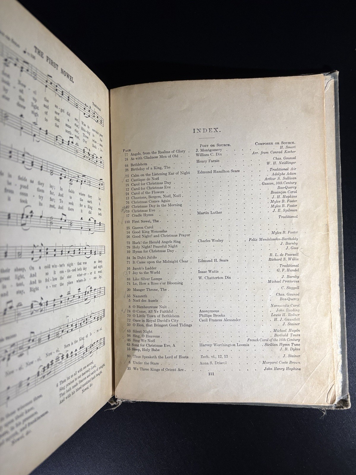 Christmas Carols and Hymns Sheet Music Book by Hollis Dann 1937 Edition