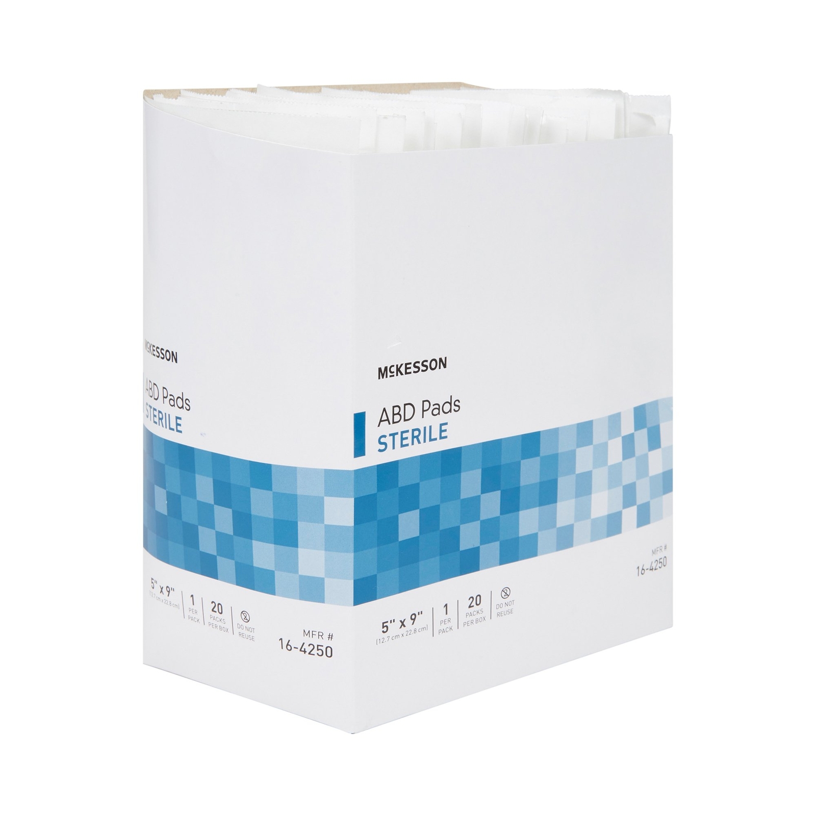 McKesson Abdominal Pads ABD Sterile 5" x 9" Gauze Bandage Pads 16-4250 20 Ct