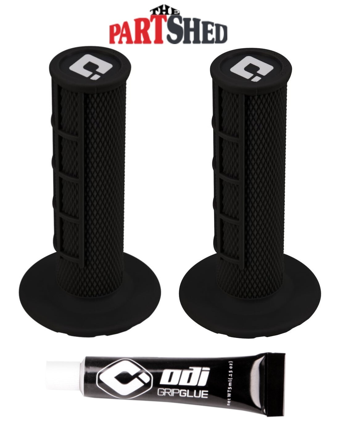 ODI Ruffian Half Waffle MX Grips Dirtbike Grip Set With Grip Glue (Choose Color)