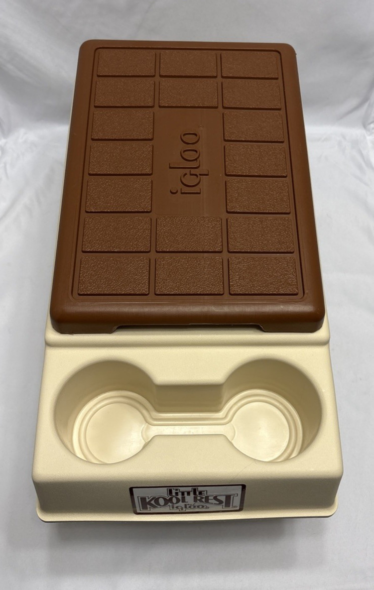 Vintage Little Kool Rest IGLOO Car Console Cooler Brown Tan Ice Chest 1983 NOS