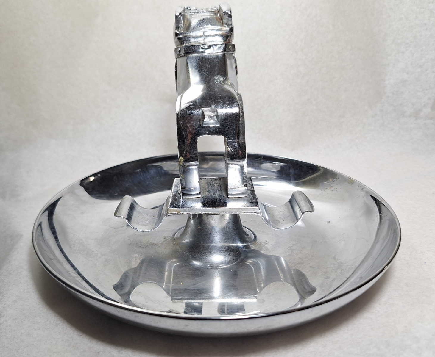 Vintage Mack Truck Bulldog Chrome 7" Cigar Ashtray