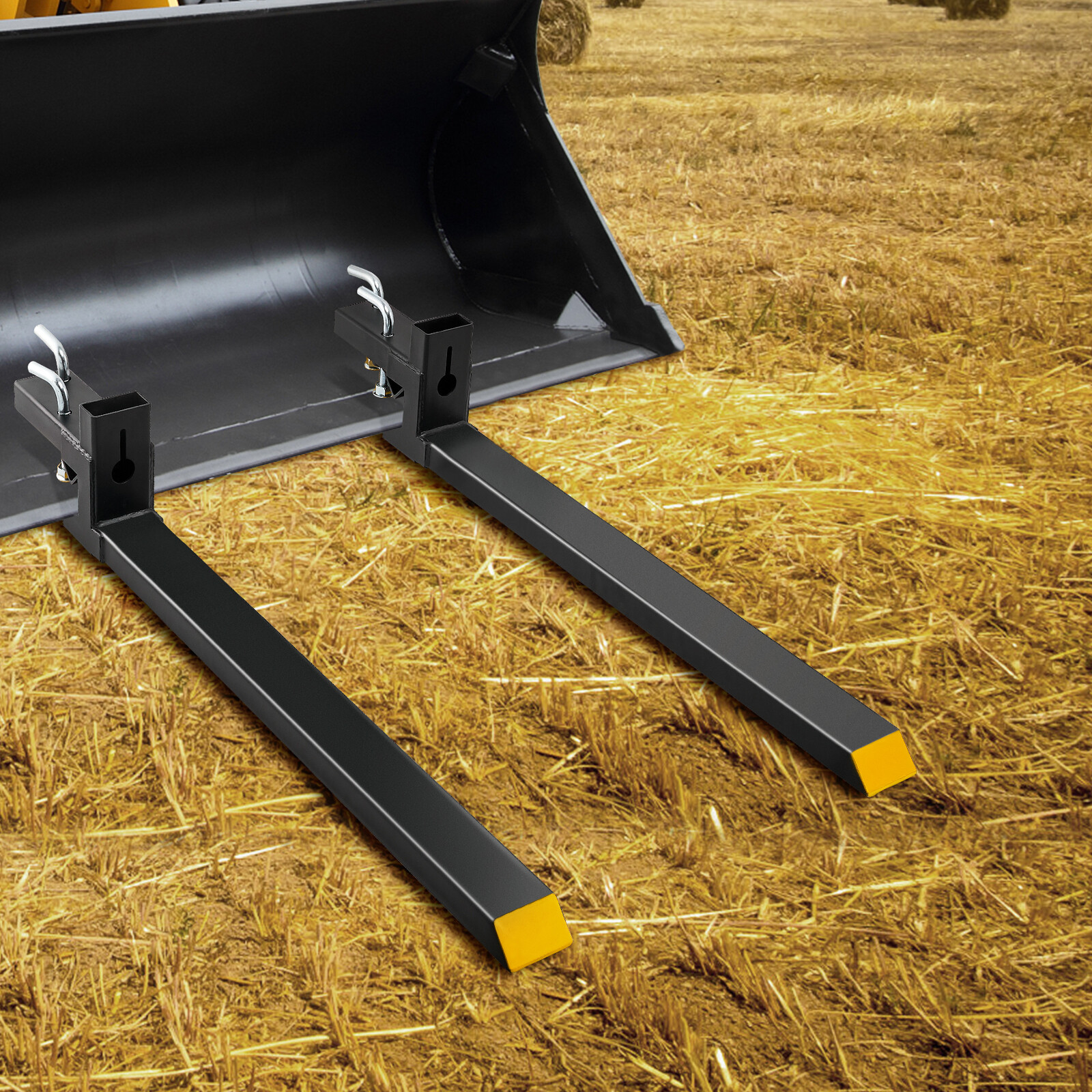 VEVOR 4000lbs 60" Clamp on Pallet Forks for SkidSteer Loader Bucket Tractor Fork