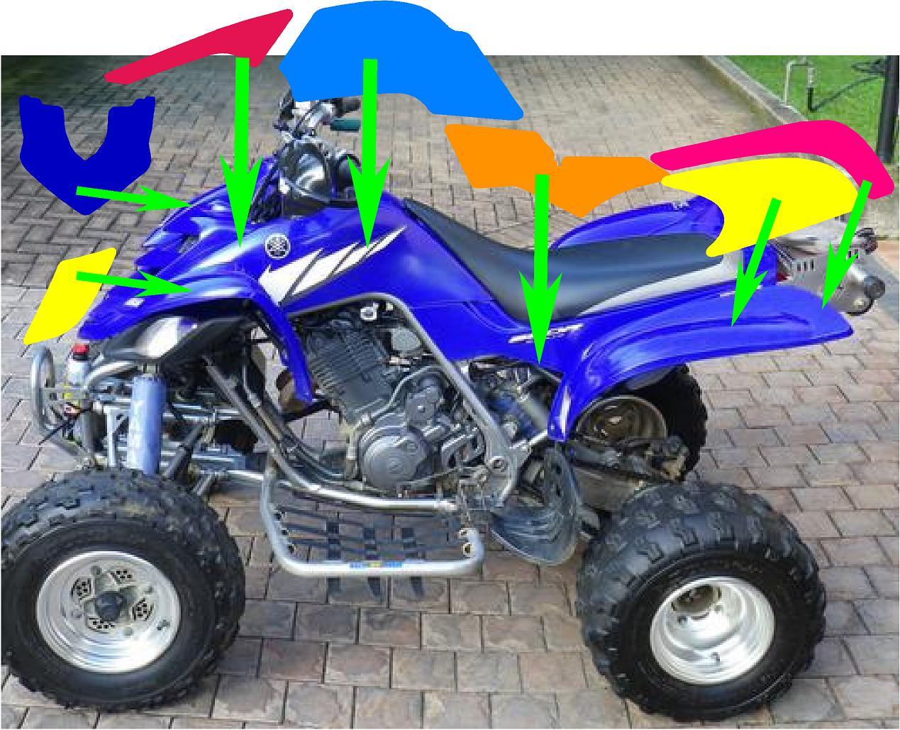 YAMAHA RAPTOR 660R full graphics decals kit 2001 2005 ..THICK AND HIGH GLOSS