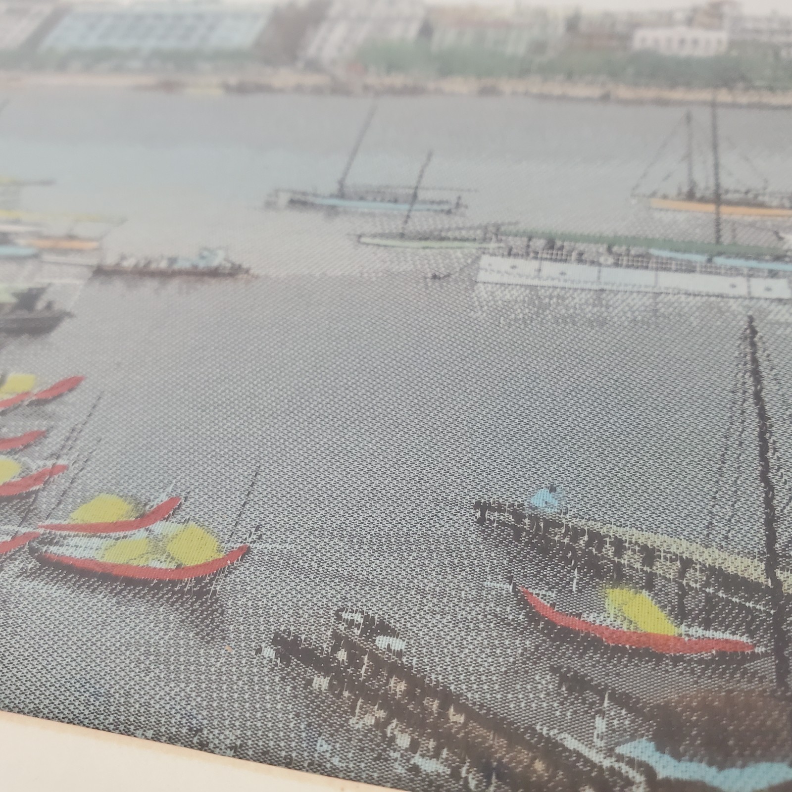 Vintage Shanghai The Bund Silk Woven Panorama Framed Historical Waterfront Art